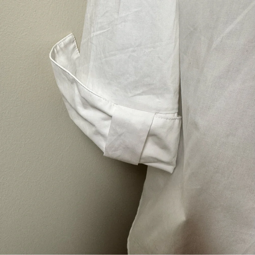 RAVEL Bow Back 100% Cotton Button Front Dress Shirt WHITE / MEDIUM - Picture 10 of 14